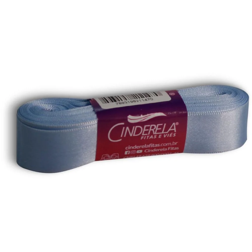 Fita De Cetim 22Mm 10M. Azul Claro Cinderela