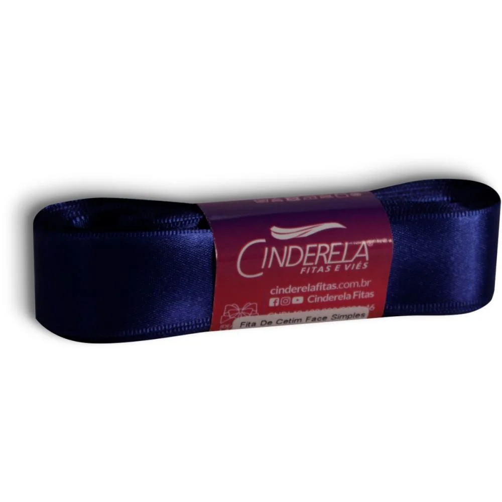 Fita De Cetim 22Mm 10M. Azul Marinho Cinderela