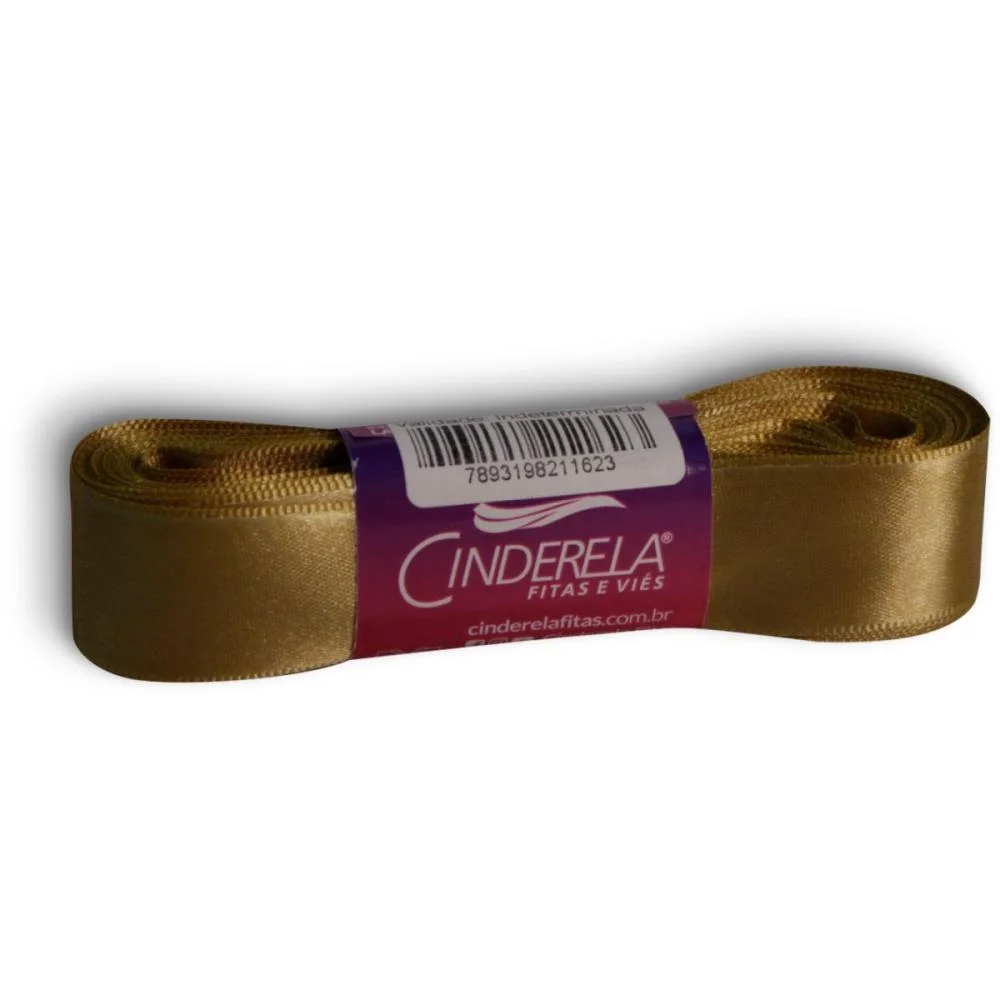 Fita De Cetim 22Mm 10M. Dourado Cinderela