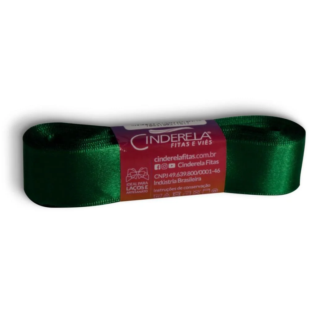 Fita De Cetim 22Mm 10M. Verde Bandeira Cinderela