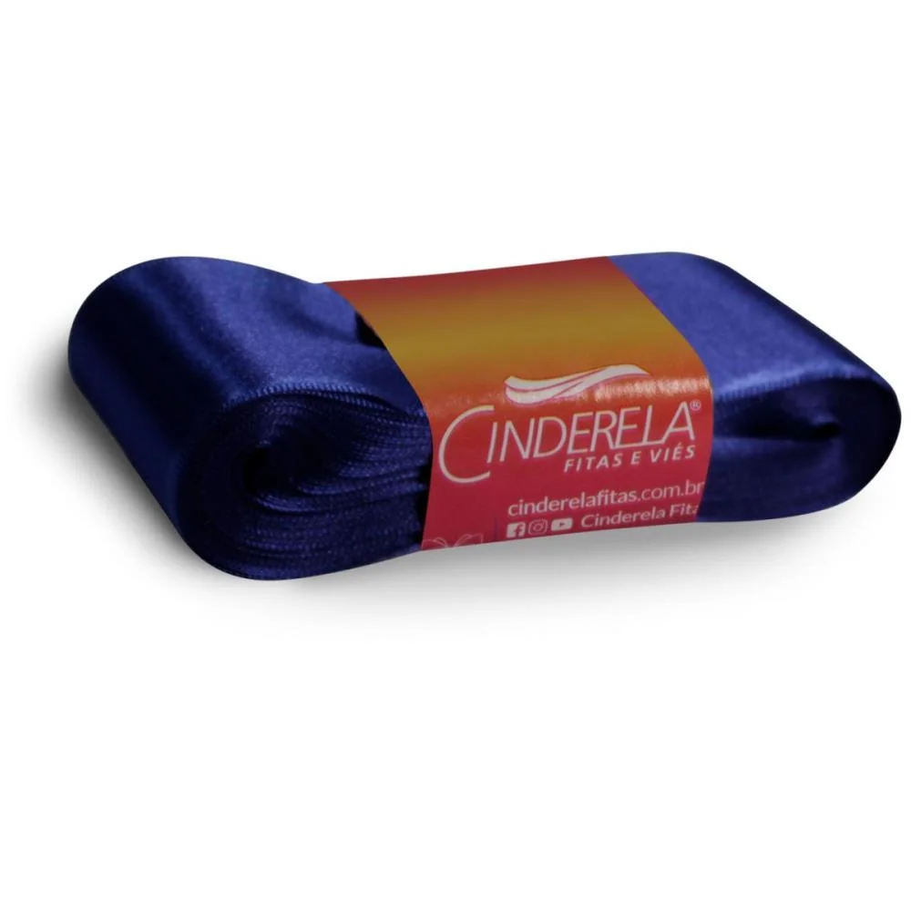 Fita De Cetim 38Mm 10M. Azul Marinho Cinderela