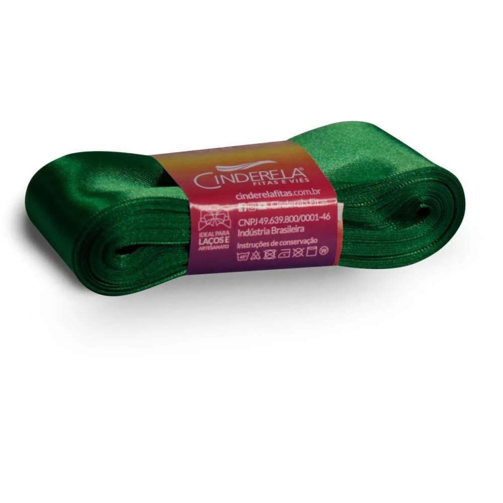 Fita De Cetim 38Mm 10M. Verde Bandeira Cinderela