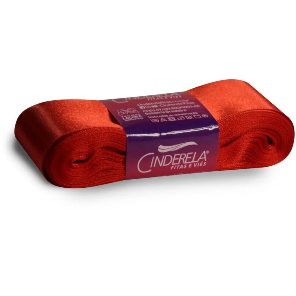Fita De Cetim 38Mm 10M. Vermelho Paixao Cinderela
