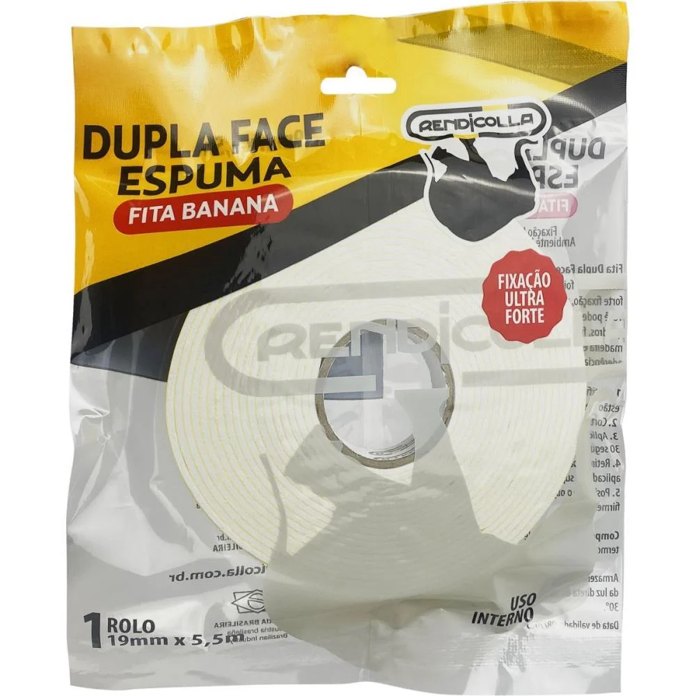 Fita Dupla Face Espuma 19Mmx5,5M. Rendicolla (Blister)