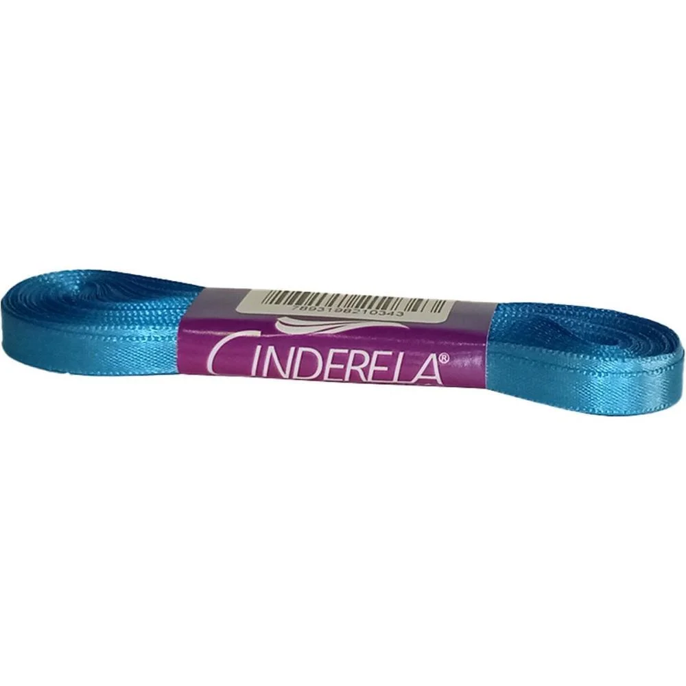 Fita De Cetim 07Mm 10M. Azul Turquesa Cinderela