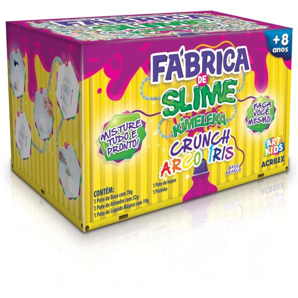 Slime Kimeleka Crunch Arco Iris Fab Acrilex (Cx.c/04)