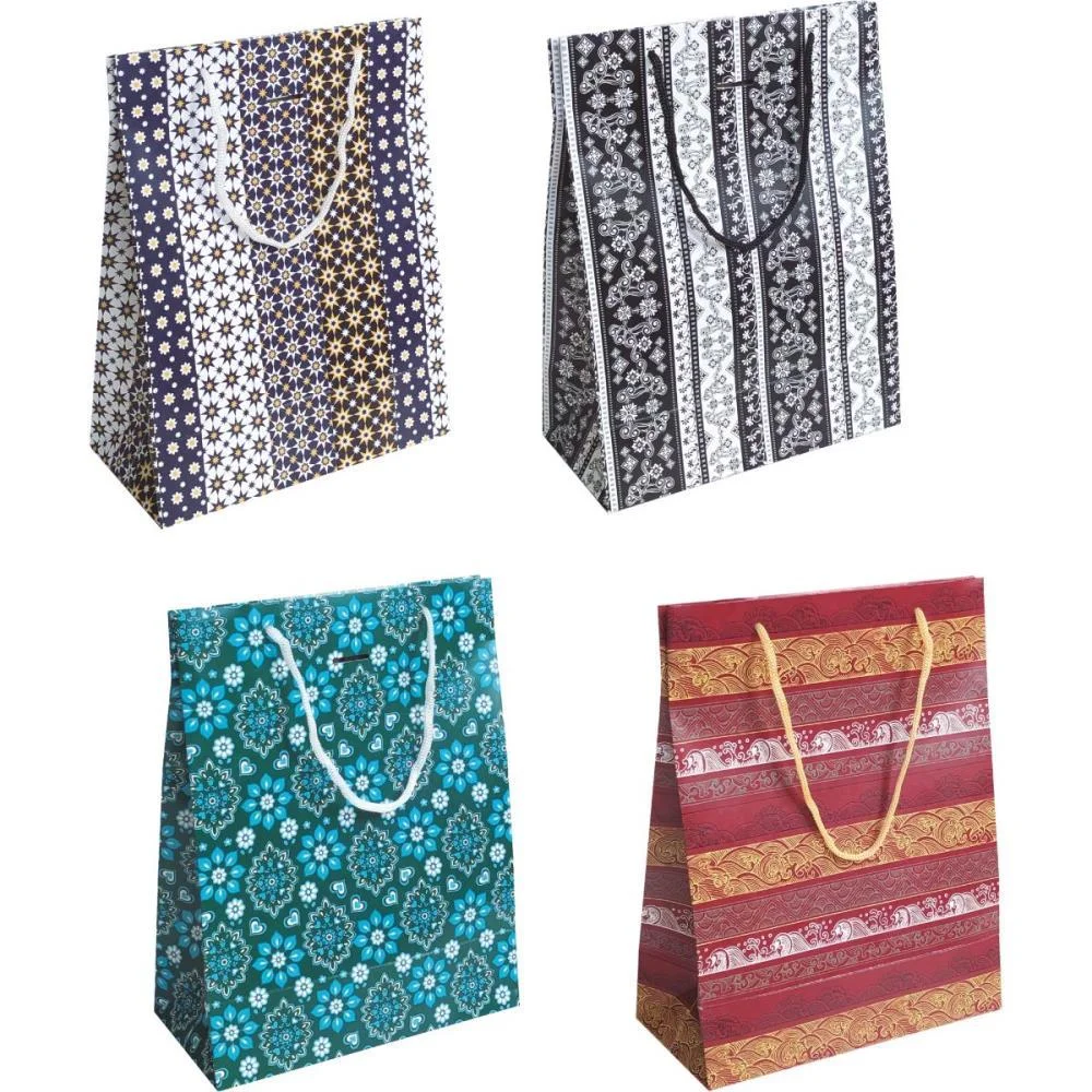 Sacola Para Presente Decorada Arabesco M 27X21X10 (S) Cristina (Pct.c/10)