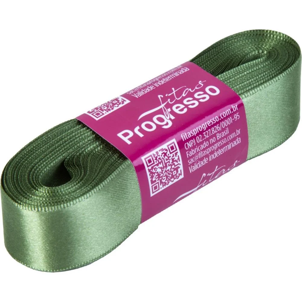 Fita De Cetim 22Mm 10M. Verde Militar Fitas Progresso