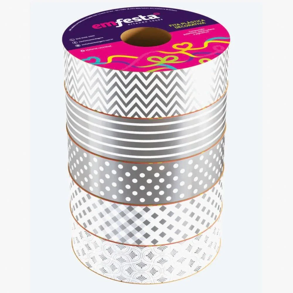 Fita Poli Decorada 30Mmx30M Cristalle (S) Emfesta (Pct.c/05)