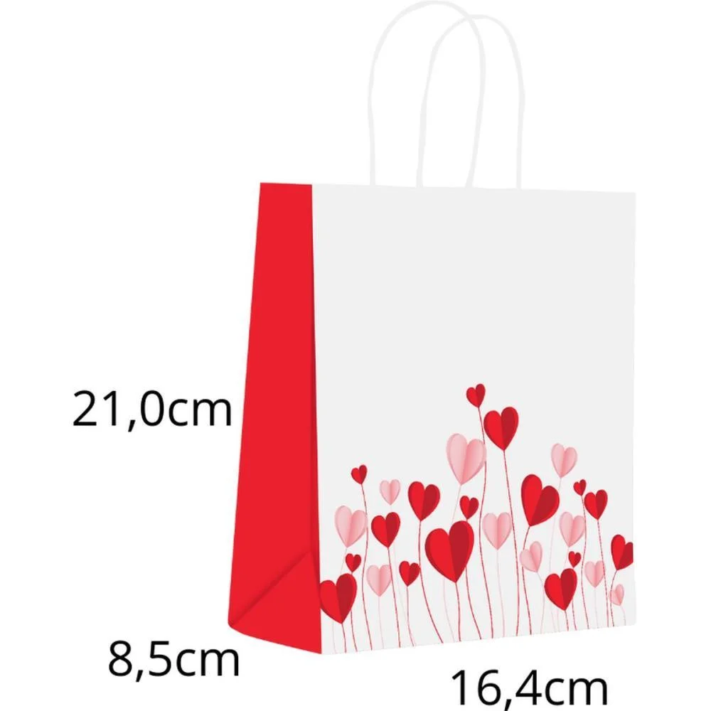 Sacola Para Presente Decorada Amor Origami P 16X21X8Cm Scrity (Pct.c/10)