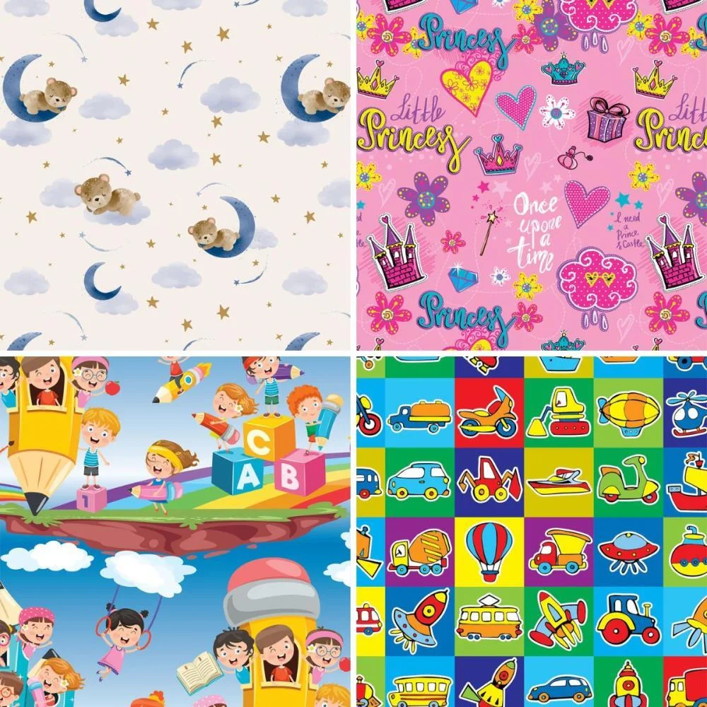 Papel Presente 50X60Cm Couche Fantasia Infantil I 4Mod.(S) Gessele (Pct.c/40)