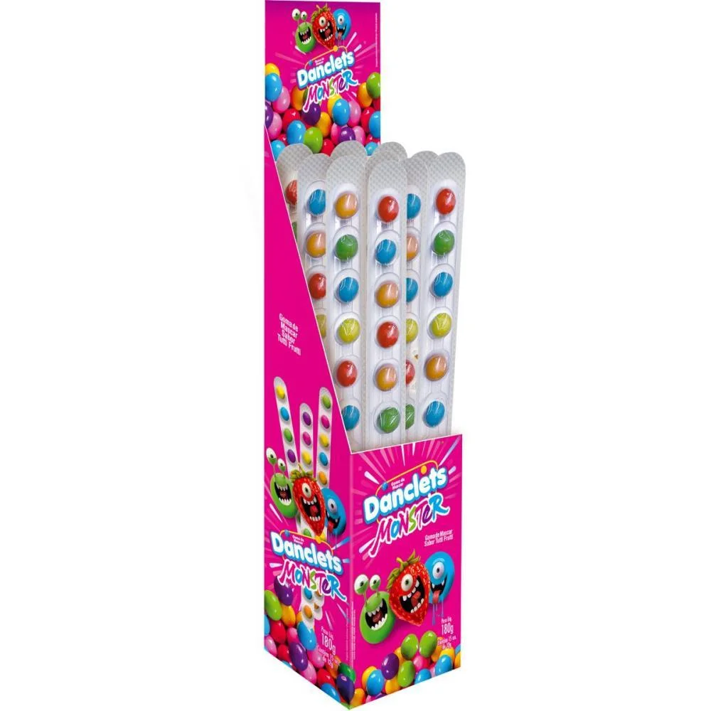 Doce Danclets Regua Monsters T.frut Danilla Foods C/ 15 Unidades