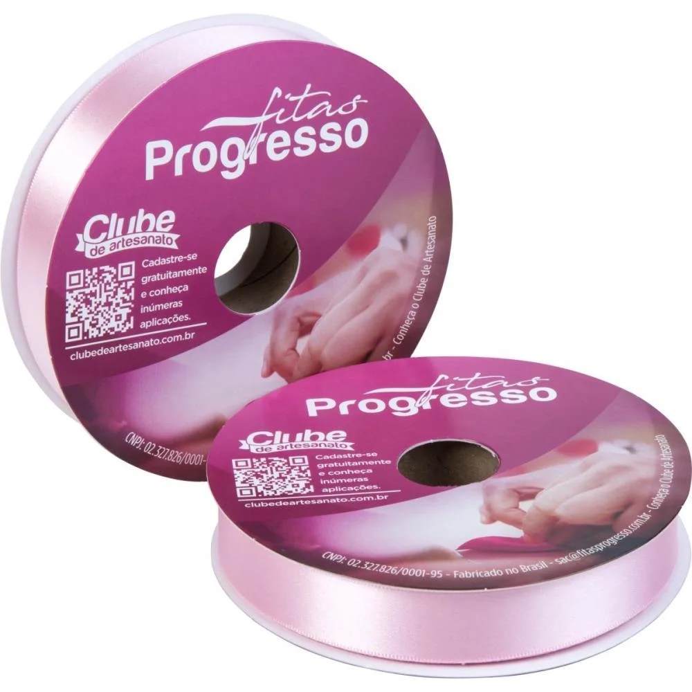 Fita De Cetim 22Mm 50M. Rosa Bebe 310 Fitas Progresso (Rolo)