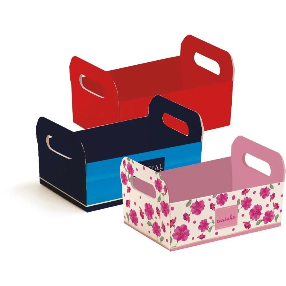 Cesta De Papel Caixote G 25X19X10Cm. (S) Packpel (Pct.c/10)