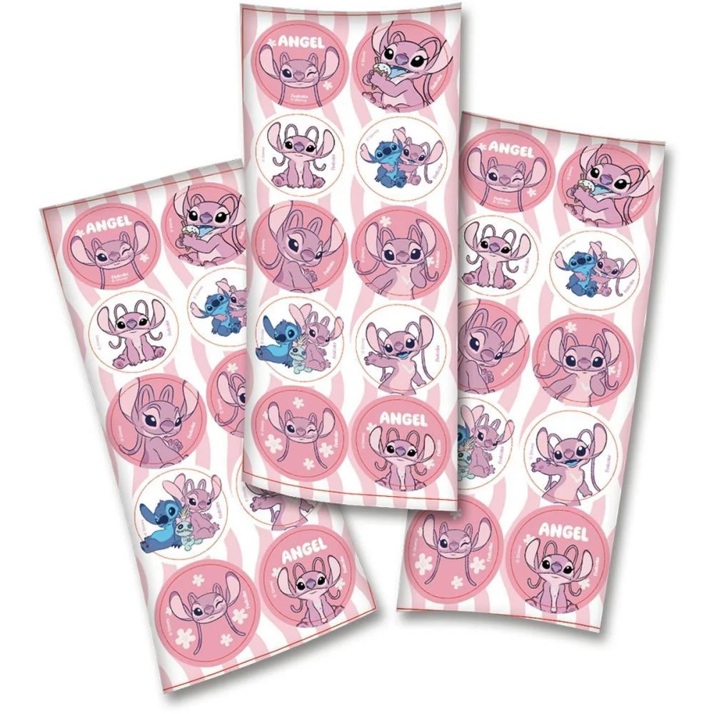 Adesivos Decorados Stitch Angel Rs.9,5X23Cm C/3Ou Festcolor (Cartela)