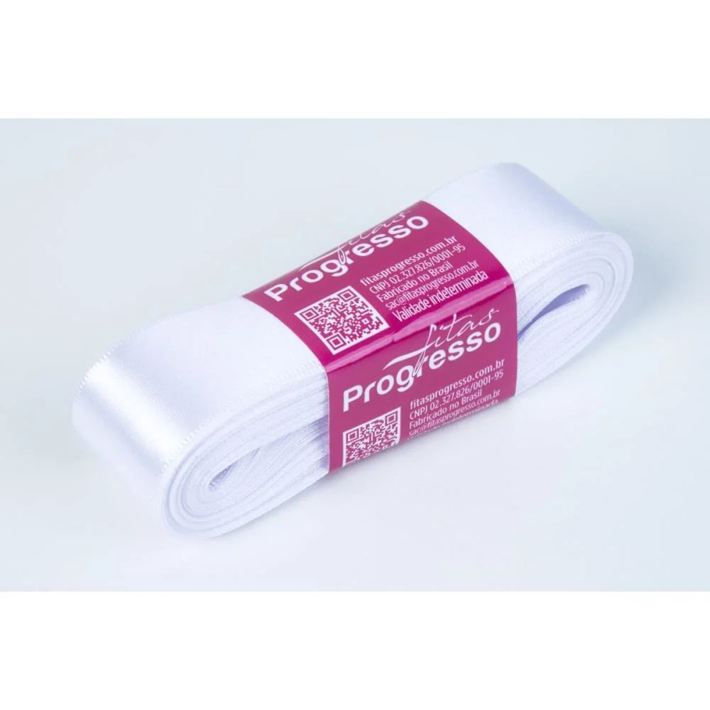 Fita De Cetim 30Mm 10M. Branco 201 Fitas Progresso