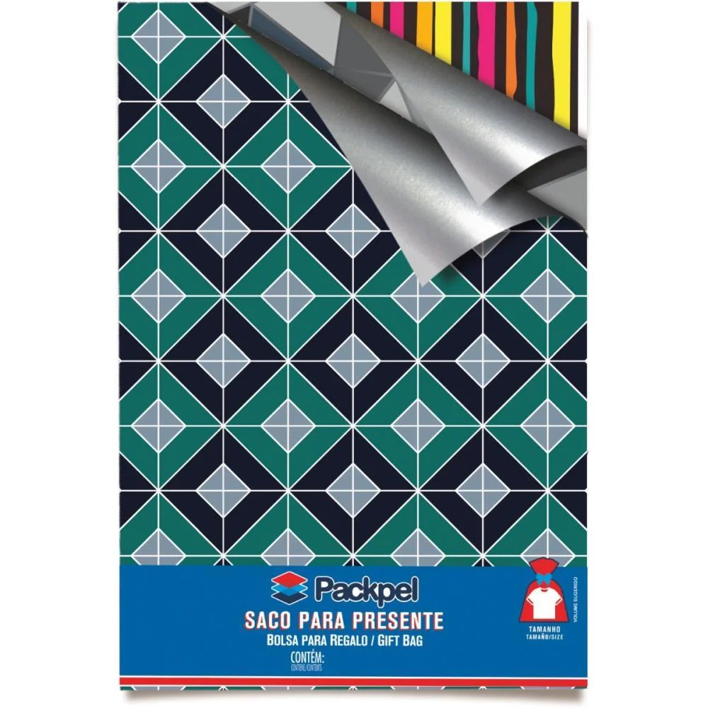 Saco Metalizado 60X90Cm Casual Sortido Packpel (Pct.c/50)