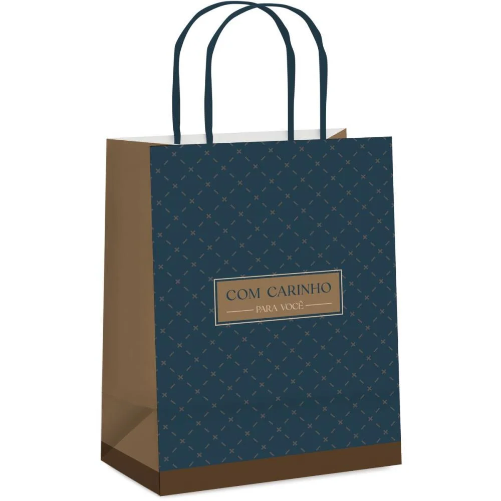 Sacola Para Presente Decorada Ralf Masculina M 26X19,5X9,5Cm Packpel (Pct.c/10)