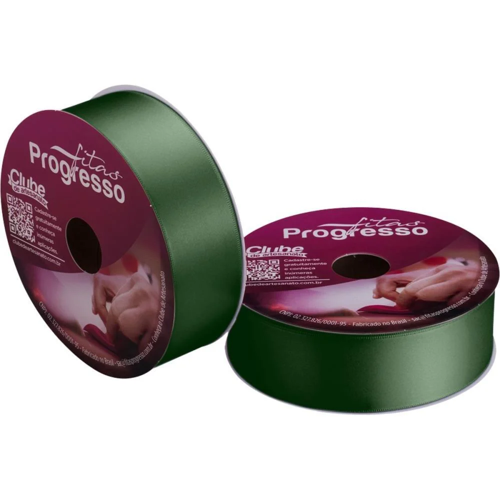 Fita De Cetim 38Mm 50M. Verde Oliva 2059 Fitas Progresso (Rolo)