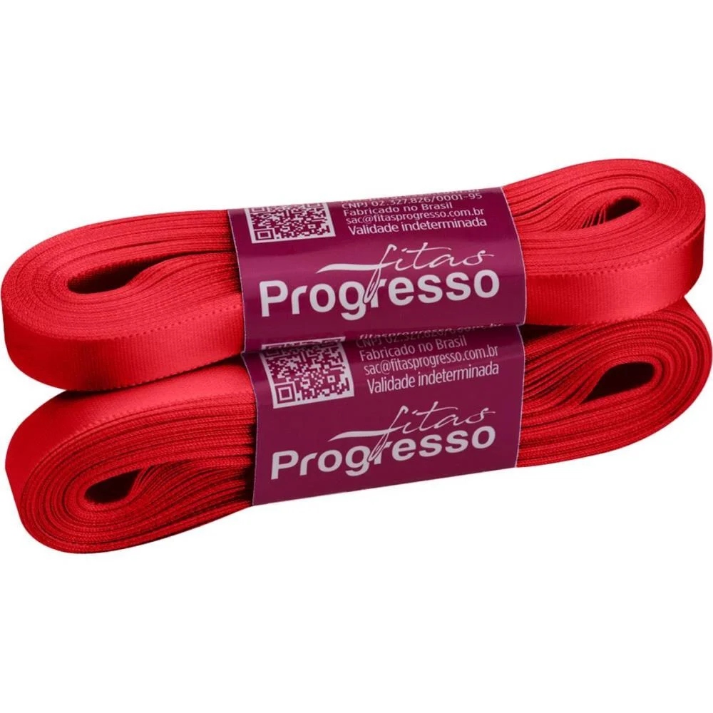 Fita De Cetim 10Mm 10M. Vermelho Cereja 2084 Fitas Progresso