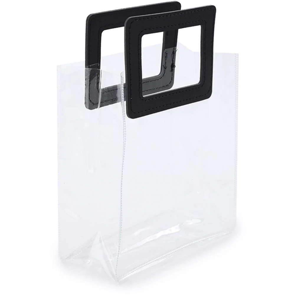 Sacola Para Presente Lisa Pvc Transp/Preta 19,4X17X9Cm Cromus (Pct.c/10)