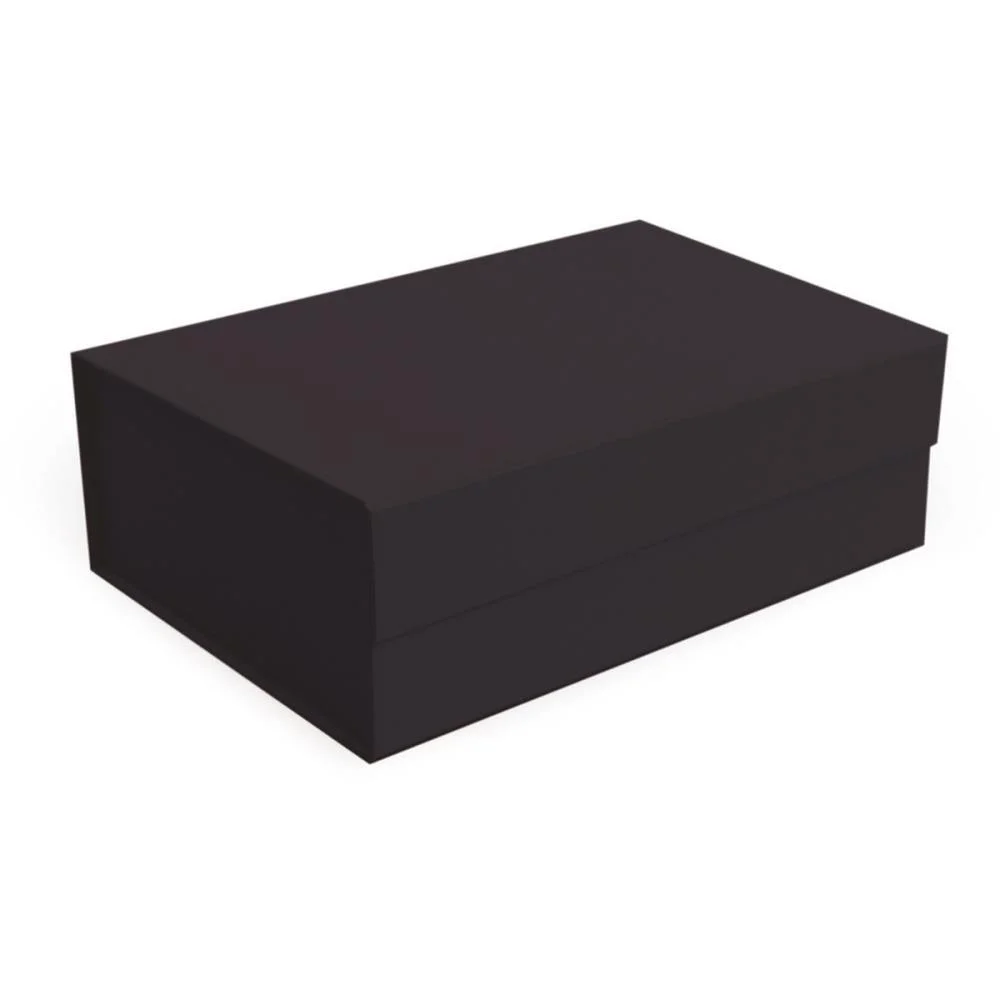 Caixa Para Presente Com Tampa Rigida Dobravel Preta 29X21X9C Cromus