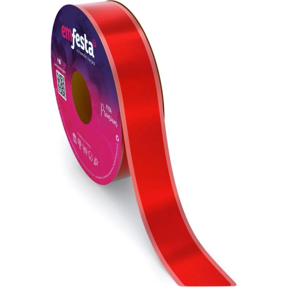 Fita Poli Lisa 30Mmx100M Classic Vermelho Emfesta (Rolo)