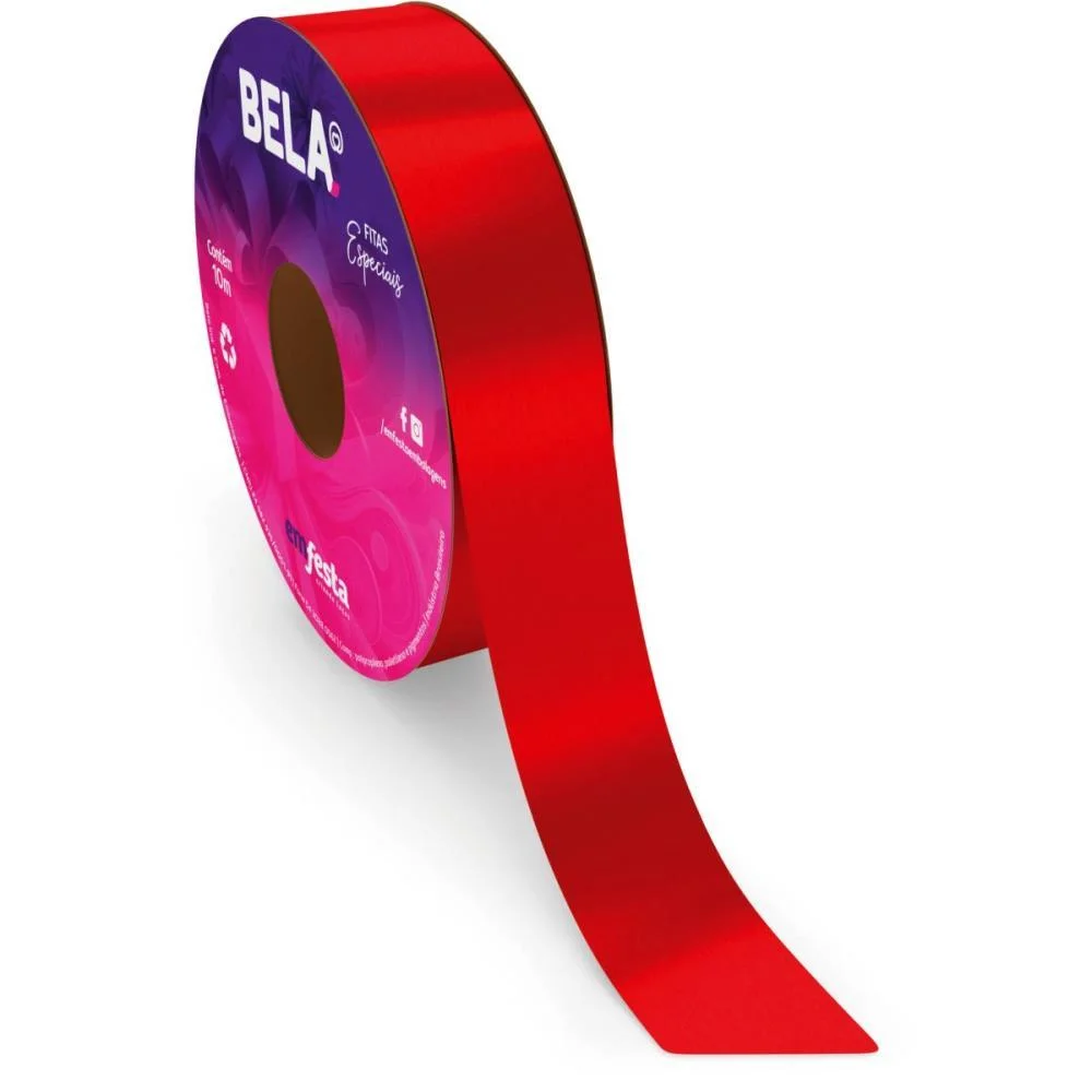 Fita Poli Lisa 30Mmx100M Vermelho Emfesta (Rolo)