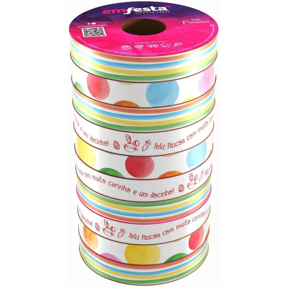 Fita Poli Decorada 15Mmx30M Pascoa (S) Emfesta (Pct.c/10)