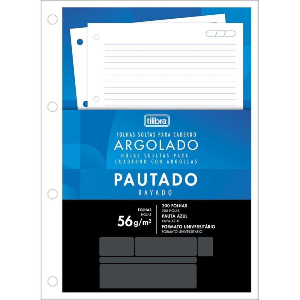 Bloco Para Fichario Universit. Academie Branco 200F 203X280Mm Tilibra (Cx.c/12)