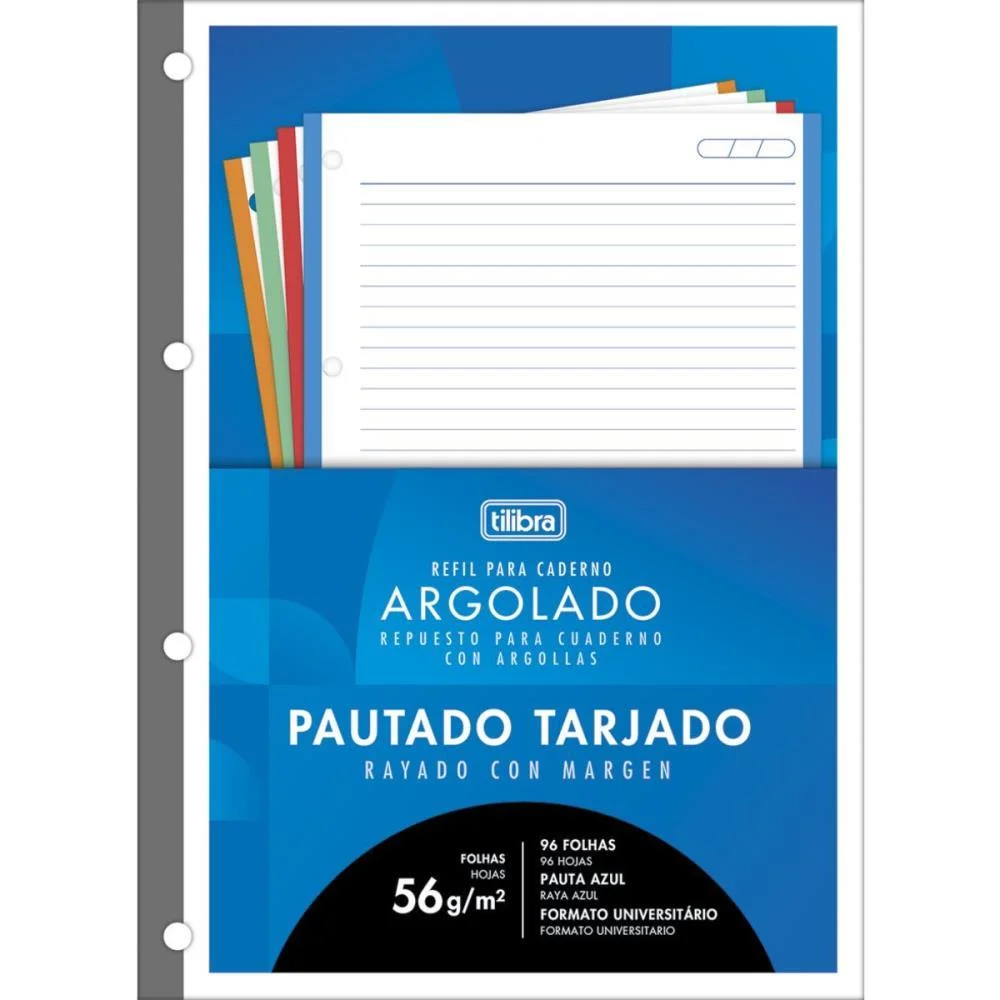 Bloco Para Fichario Universit. Tiliflex 96Fls Tarja 200X275Mm Tilibra (Pct.c/10)