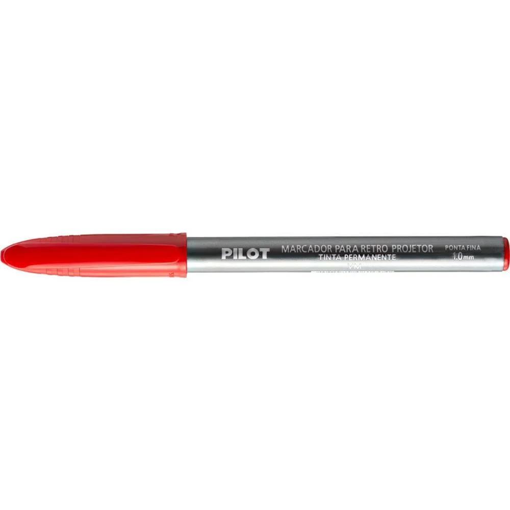 Caneta Retroprojetor 1.0Mm Marcador Vermelho Pilot (Cx.c/12)