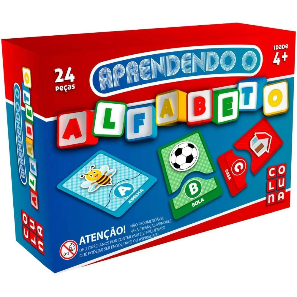 Brinquedo Pedagogico Aprendendo O Alfabeto 26Pçs Coluna