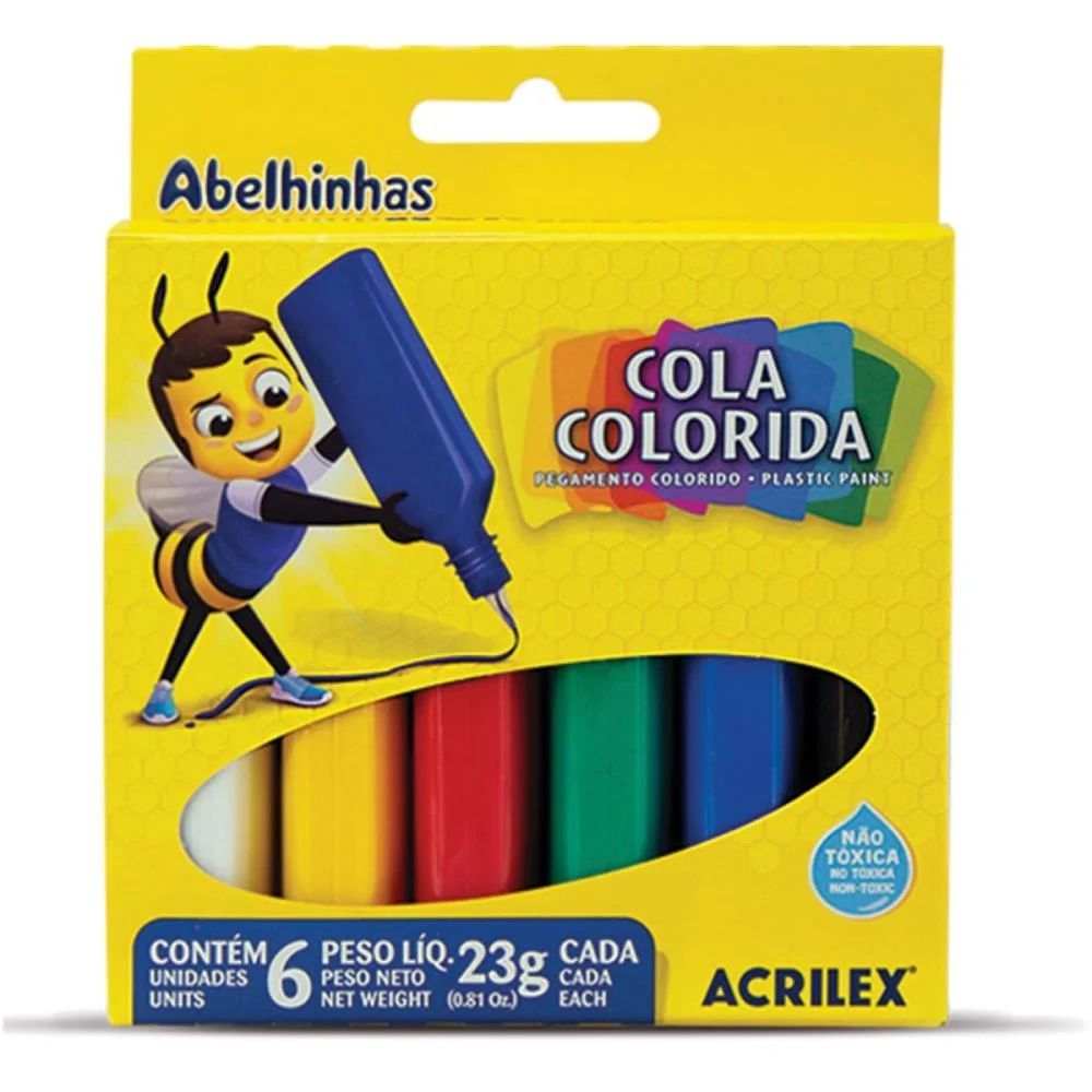 Cola Colorida Estojo C/06 Cores 23G (S) Acrilex (Duzia)