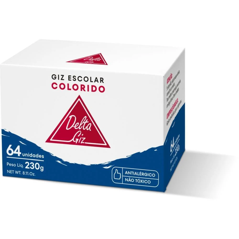 Giz Escolar Color 40Caixasx64Palitos Delta (Caixa)