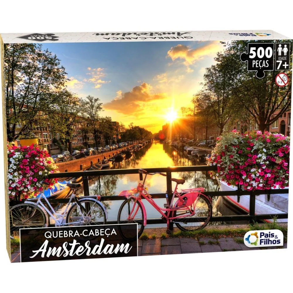 Quebra-Cabeca Cartonado Amsterdam Premium 500Pcs Pais E Filhos