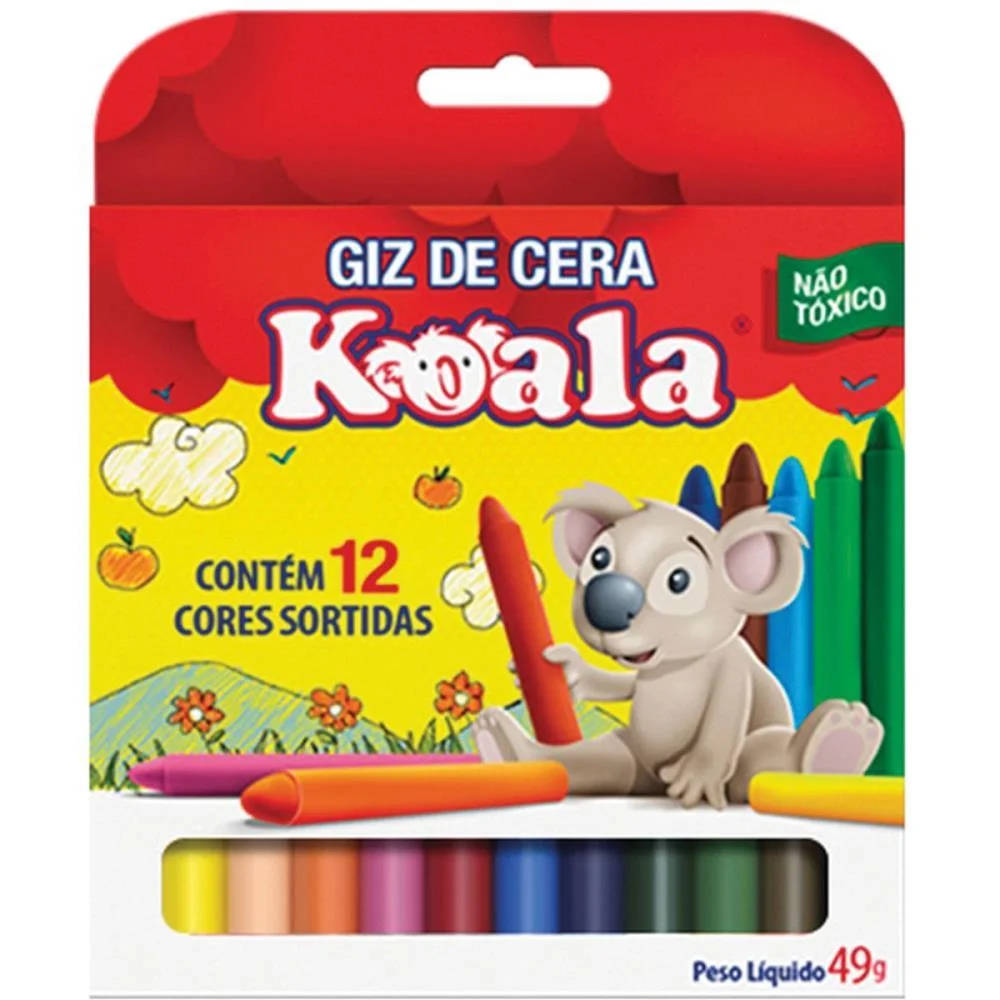 Giz De Cera Fino 12 Cores Koala Delta (Pct.c/12)