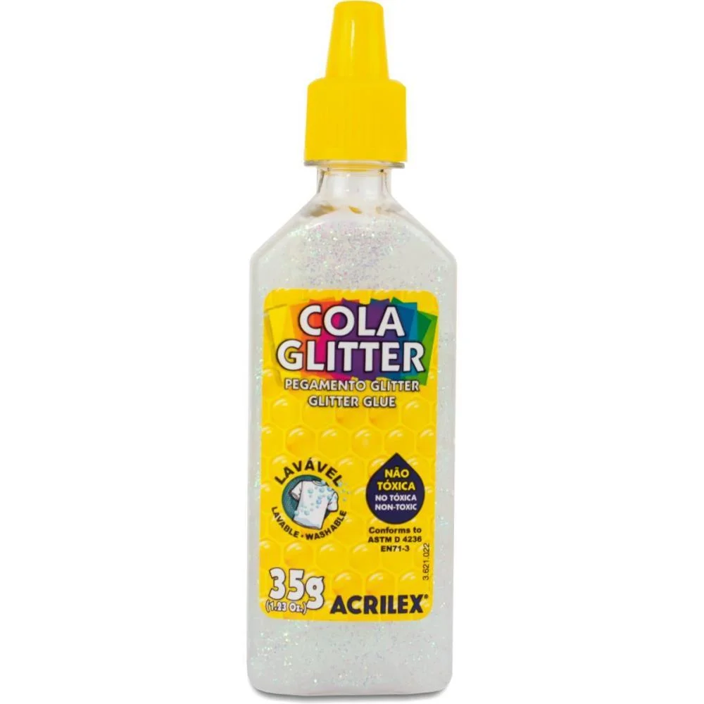 Cola Com Glitter Tubo 35G. Cristal Acrilex (Duzia)