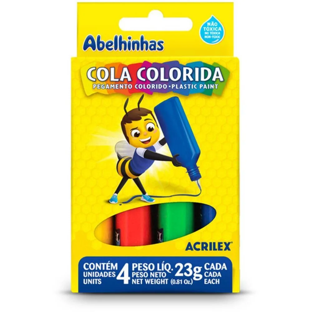 Cola Colorida Estojo C/04 Cores 23G (S) Acrilex (Duzia)