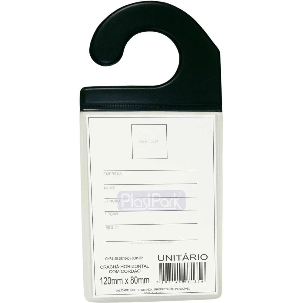 Cracha Automotivo C/Gancho Preto 9 X 13 Cm. Romitec (Pct.c/10)