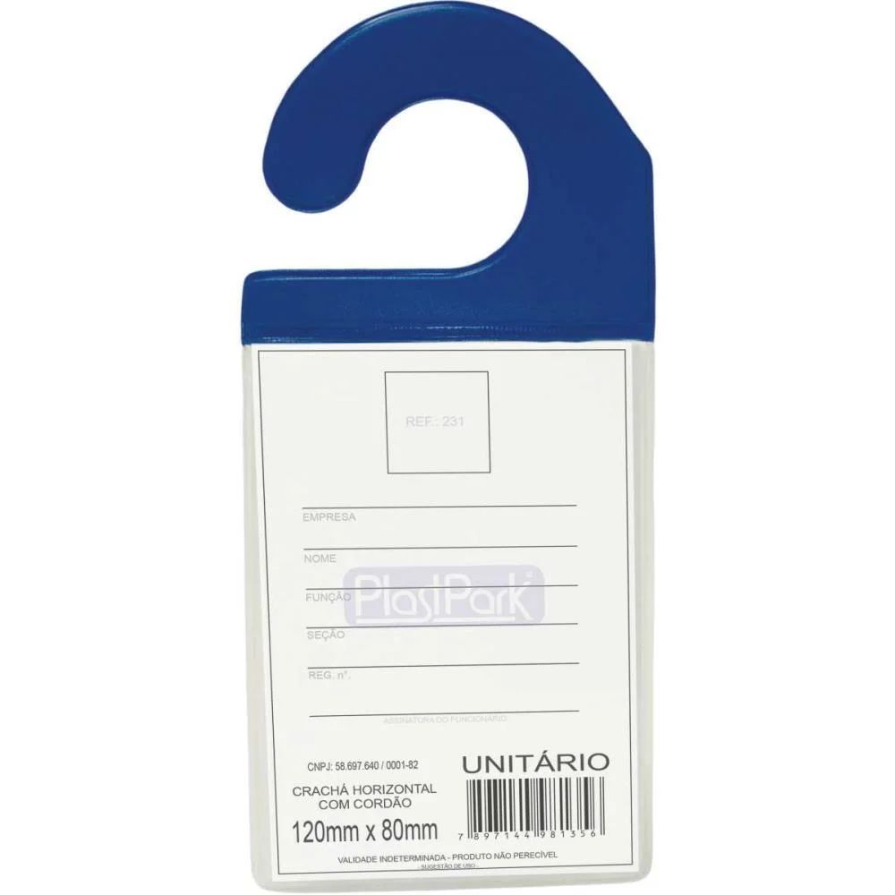 Cracha Automotivo C/Gancho Azul 9 X 13 Cm. Romitec (Pct.c/10)