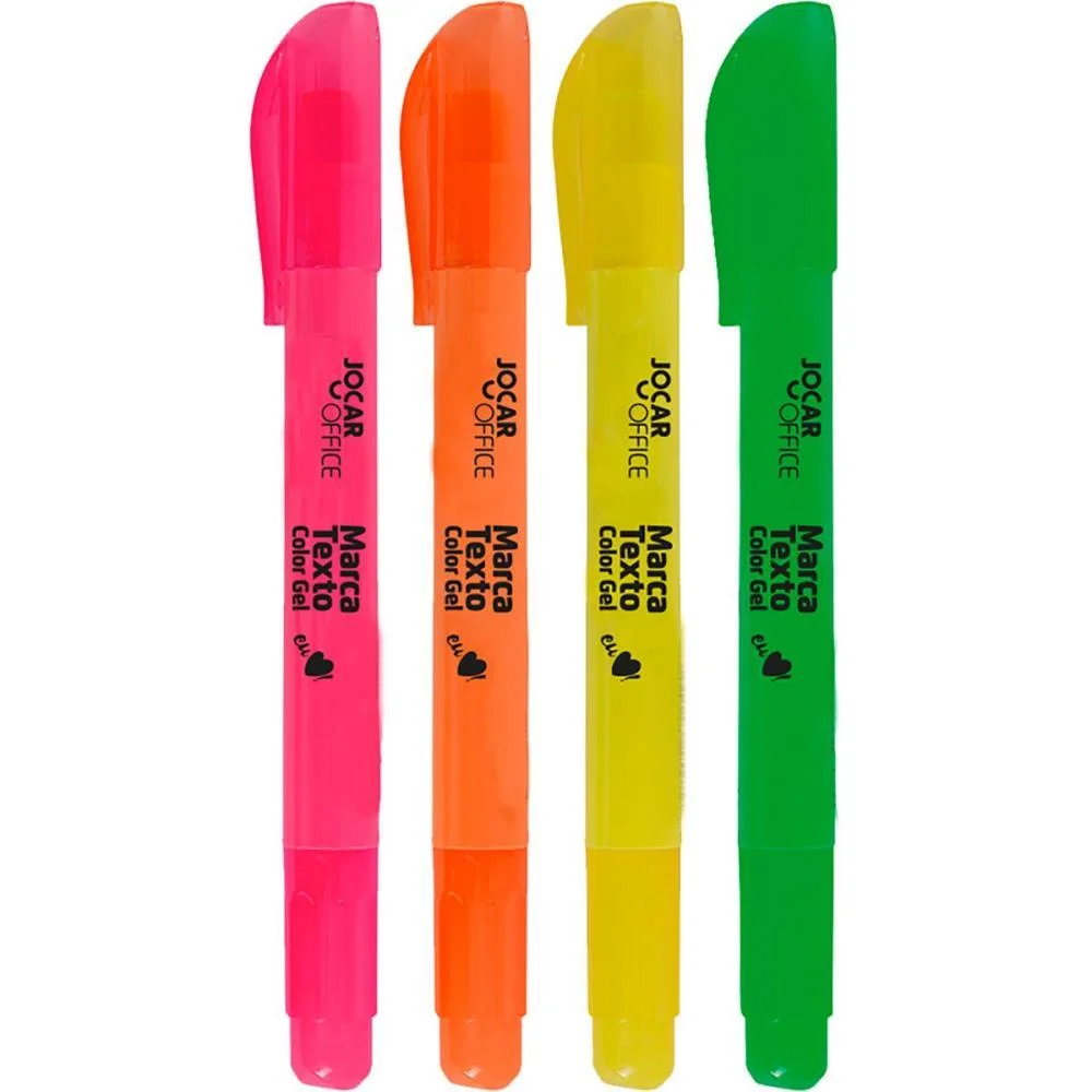 Caneta Marca Texto Gel Jocar Office 4 Cores Leonora C/ 24 Unidades