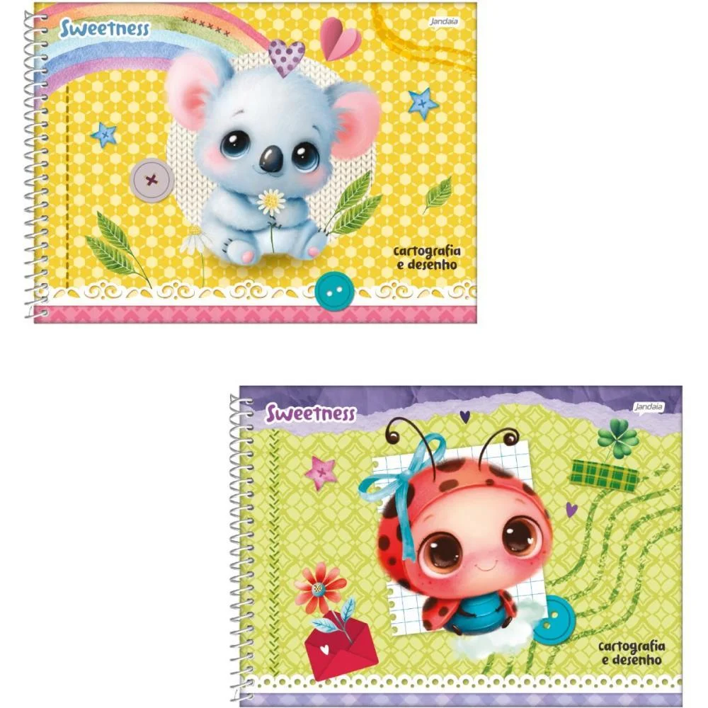 Caderno Desenho Univ Capa Dura Sweetness 80Fls. Jandaia (Pct.c/04)