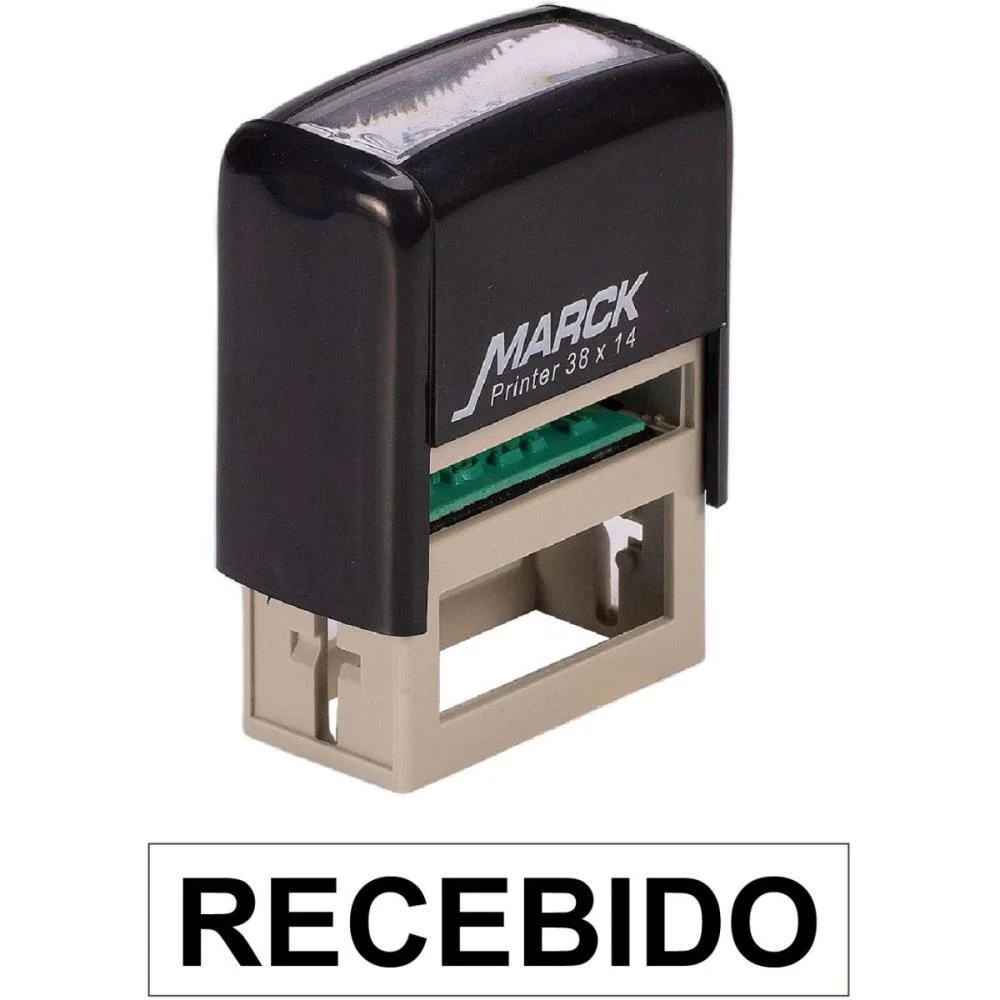 Carimbo Autoentintado Recebido Autom. 38X14Mm Pt Carbrink