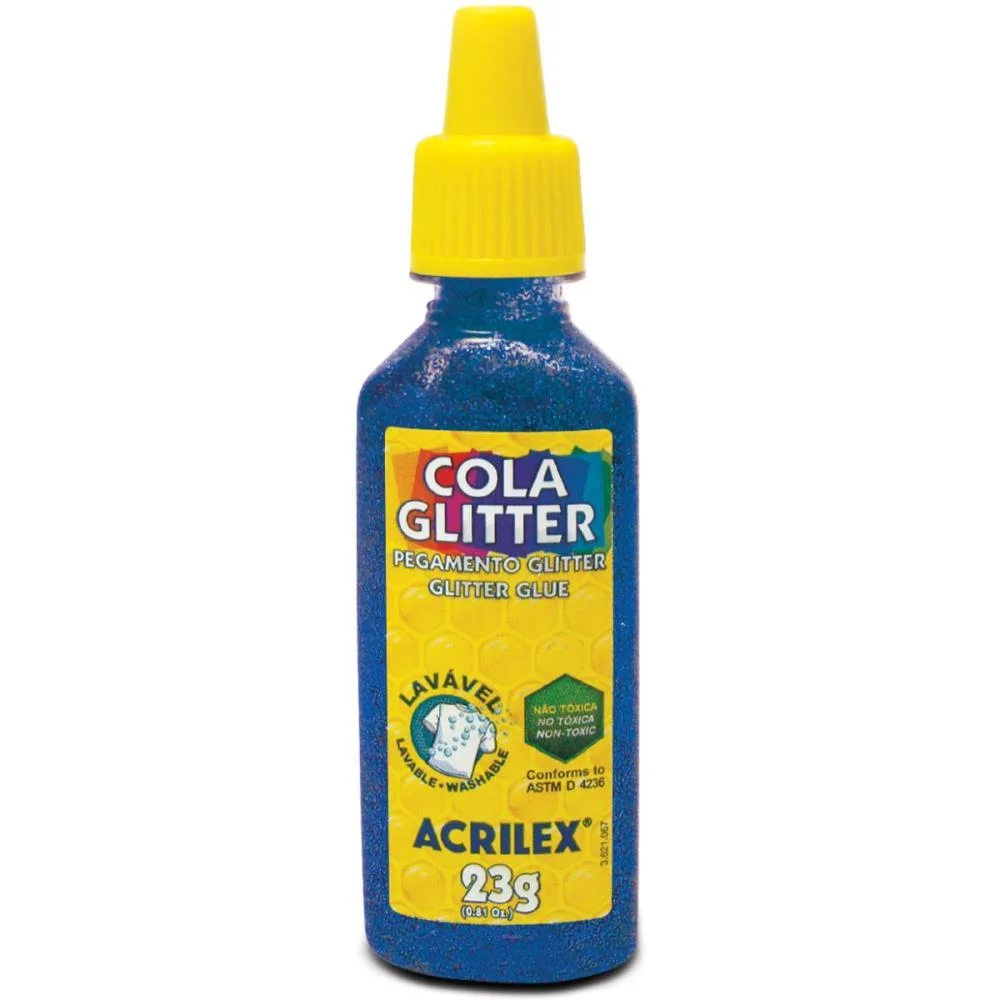 Cola Com Glitter Tubo 23G. Azul Acrilex (Duzia)
