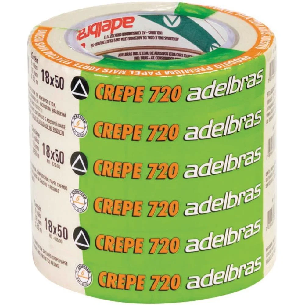 Fita Crepe 720 Alta Performance 18Mmx50M Adelbras (Pct.c/06)