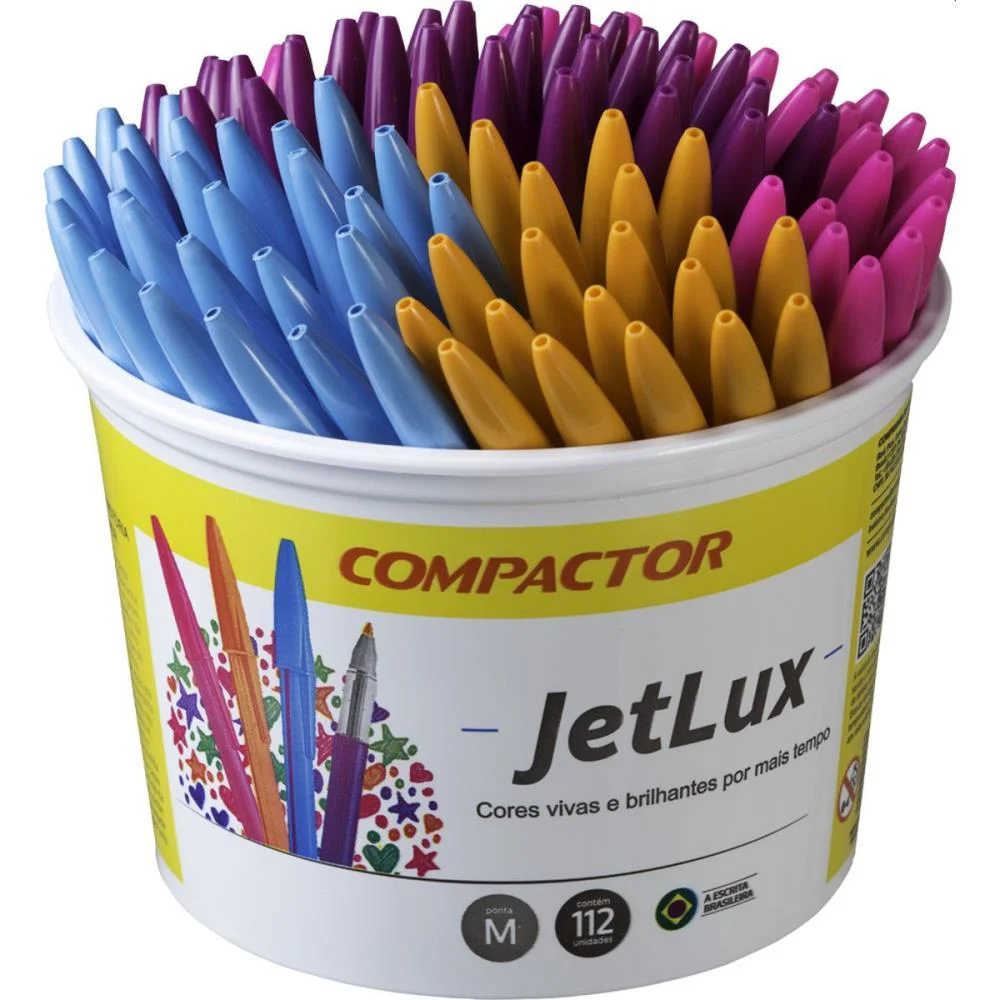 Caneta Esferografica Jet Lux Sortida (Lr/Rx/Az/Rs) Compactor (Pote-112)