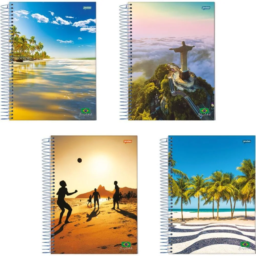 Caderno Espiral Pequeno Capa Dura Brasilidade 96Fls. Jandaia (Pct.c/05)