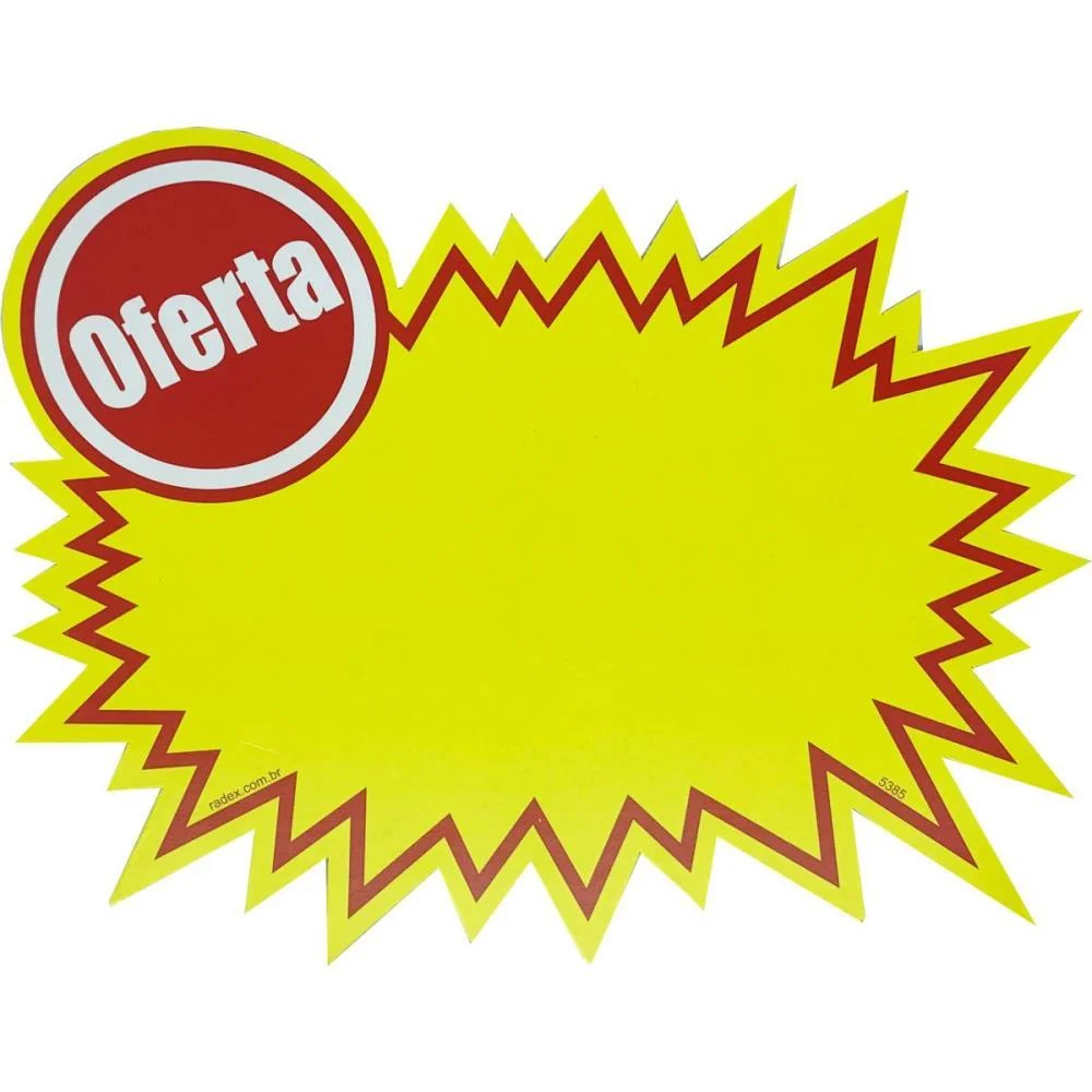 Cartaz Para Marcacao Splash Oferta S/Aba 12X19Cm Radex (Pct.c/25)