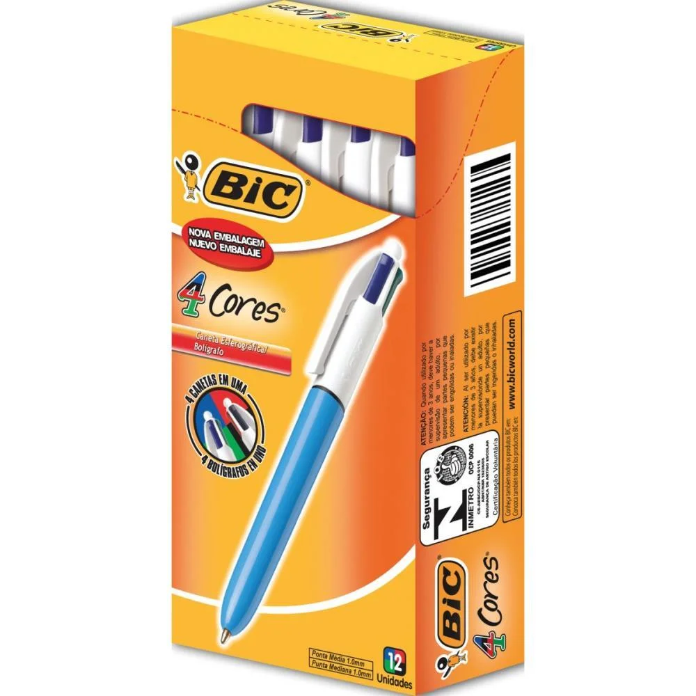 Caneta Esferografica Bic 4 Cores Bic (Cx.c/12)